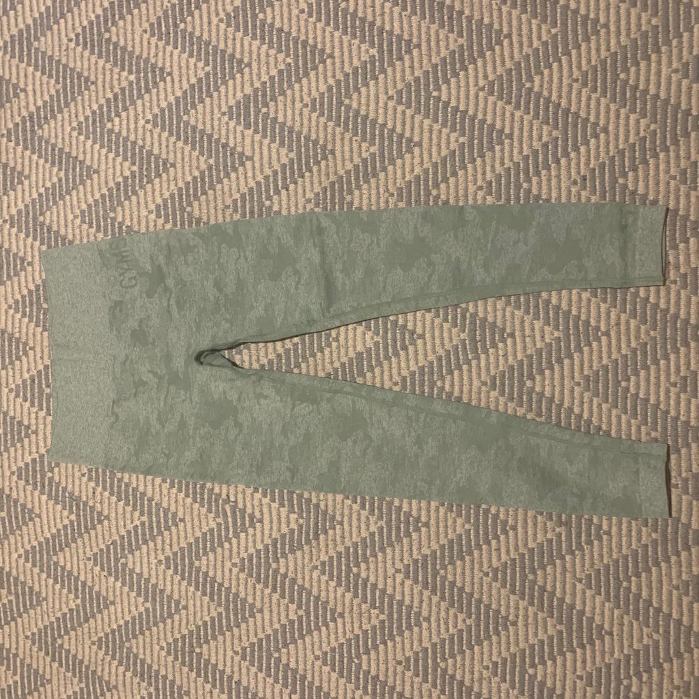 Gymshark Green Camo Workout Pants, Medium